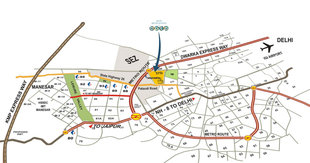 Bptp Park Generation, Sector 37D location map